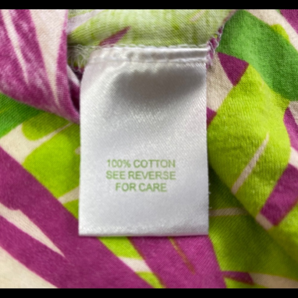 LILLY PULITZER FUN UNIQUE green & magenta t-shirt, size M EUC - Picture 6 of 8